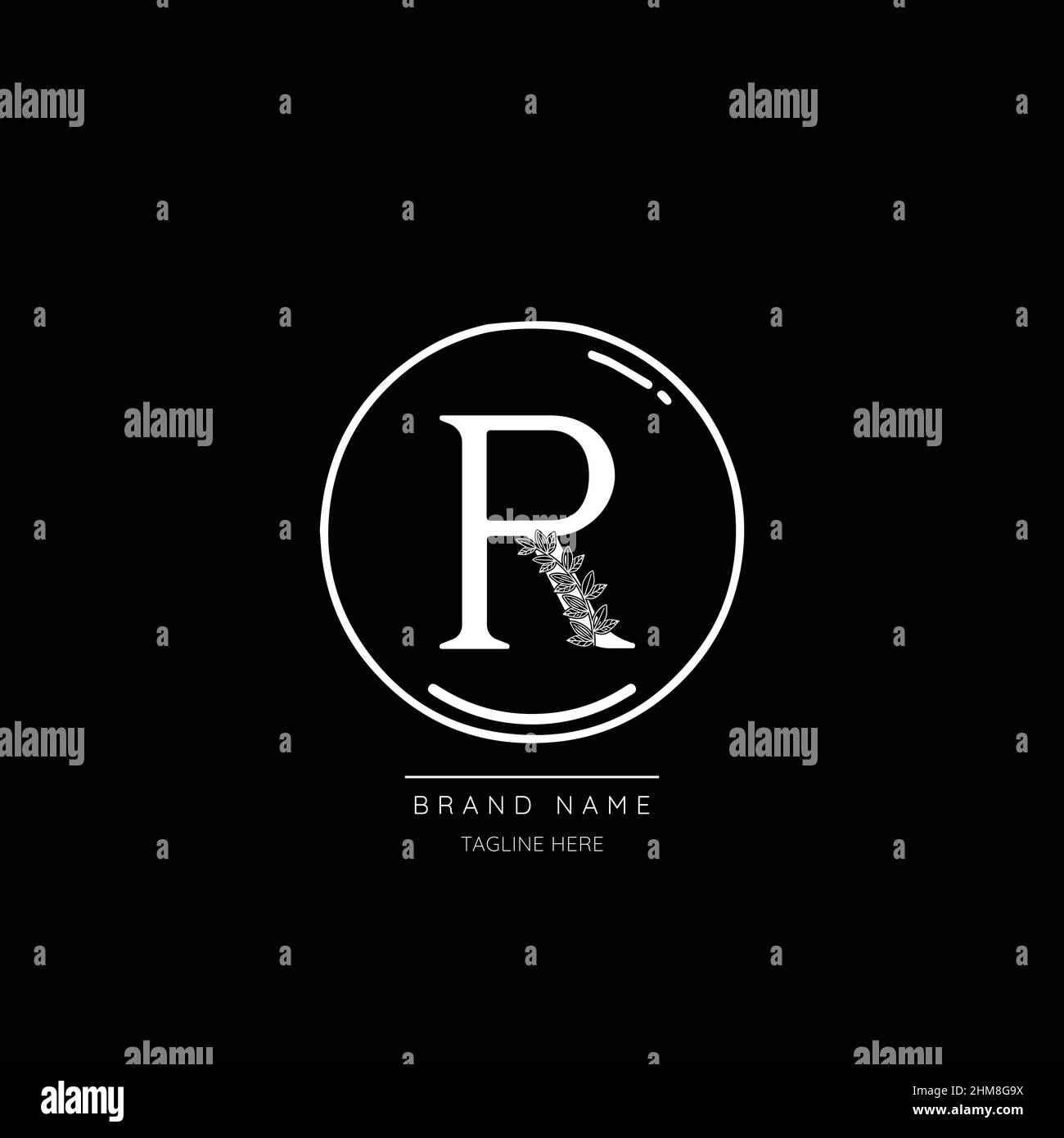 Initial R letter luxury beauty flourishes ornament monogram logo Stock ...