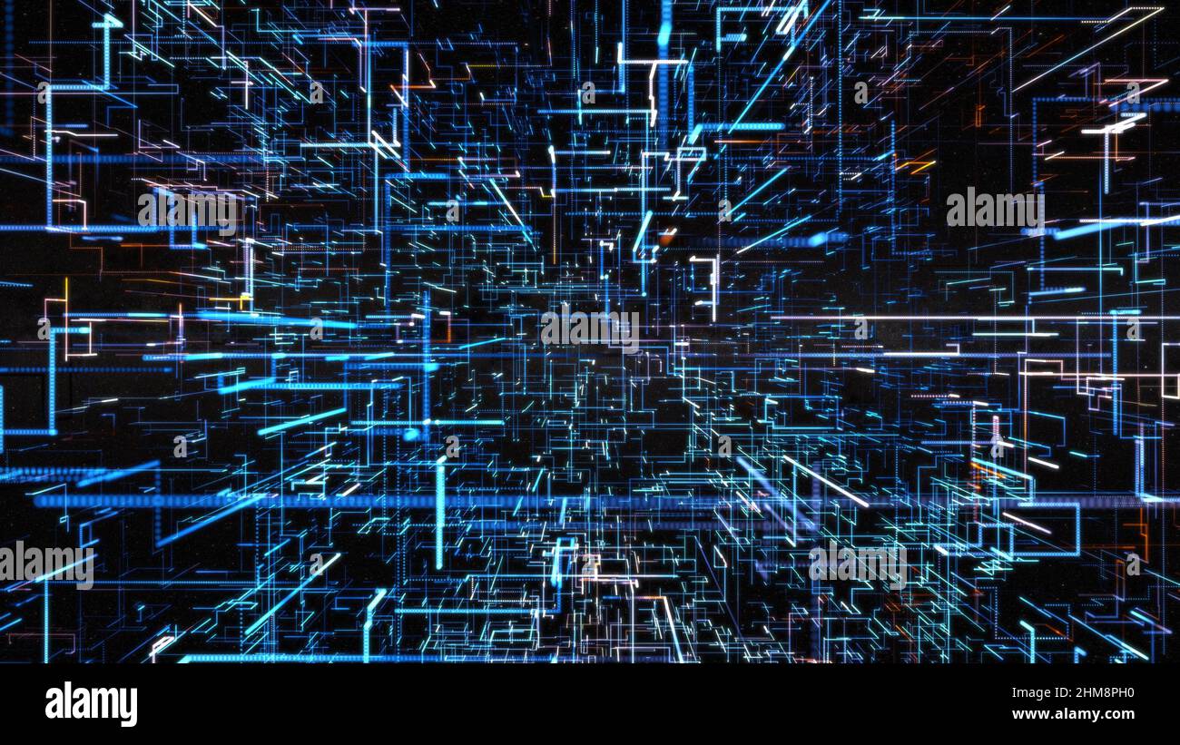 Abstract glowing structure of lines Stock Photo - Alamy