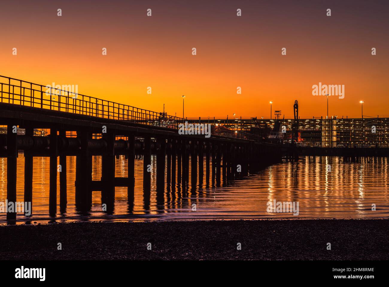 Golden hour sunset over the Itchen River, Southampton, Hampshire, England, UK Stock Photo