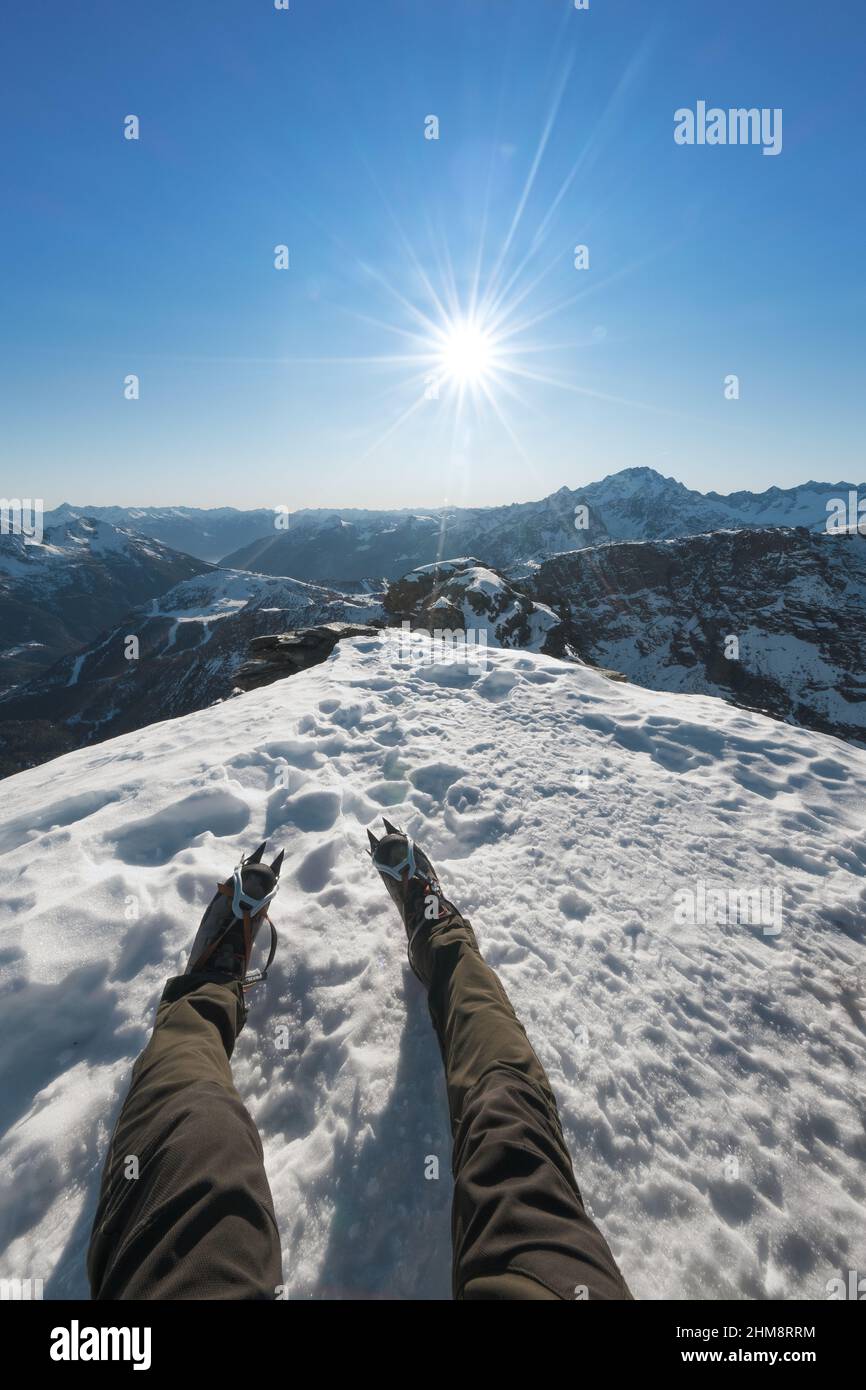 Alpinismo in Valmalenco, Italia, Europa Stock Photo