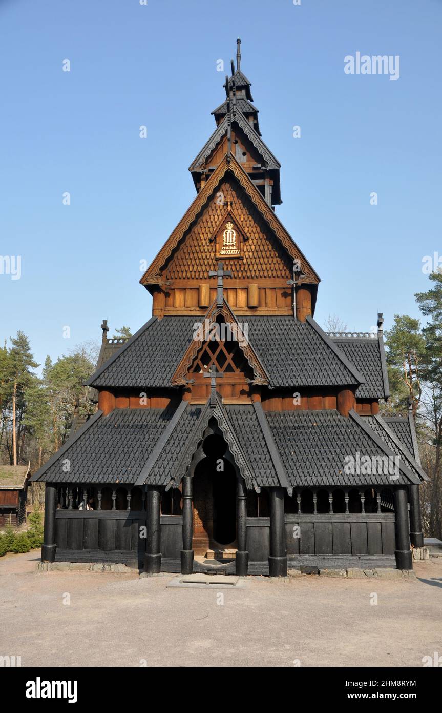 Gol Stave Church in Olso, Norw Stock Photo