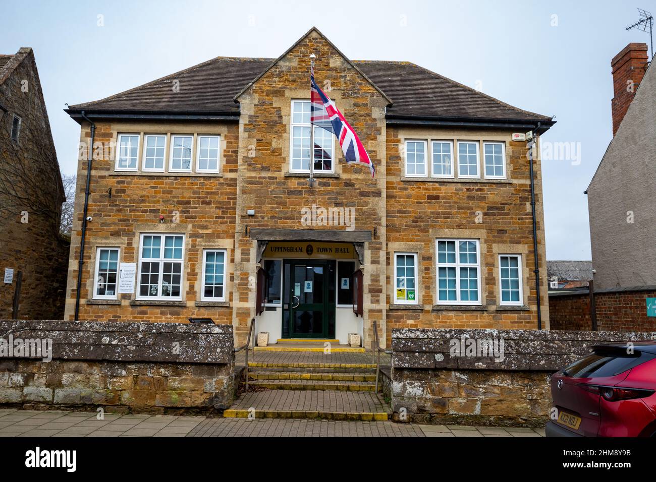 The Town Hall in Uppingham, Rutland,UK Stock Photo Alamy