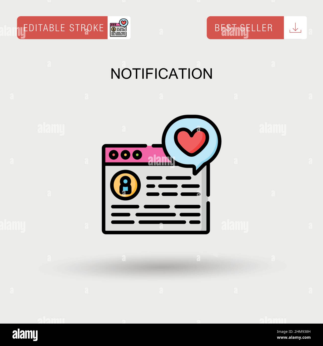 Notification Simple vector icon Stock Vector Image & Art - Alamy