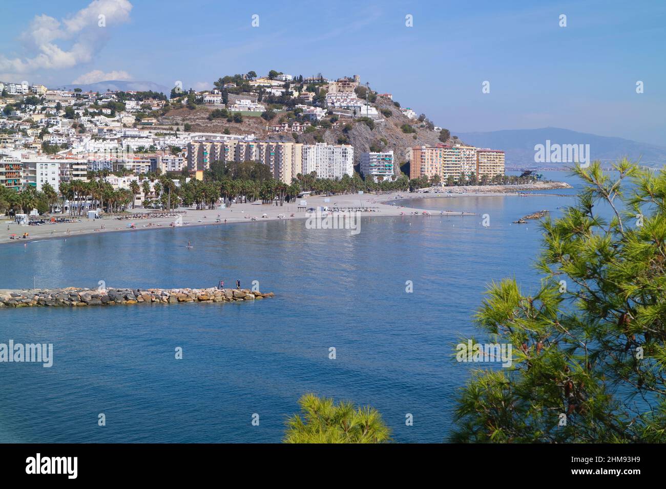 Almuñecar, Costa Tropical, Granada Province, Andalusia, southern Spain. Beaches at eastern end of town. Stock Photo