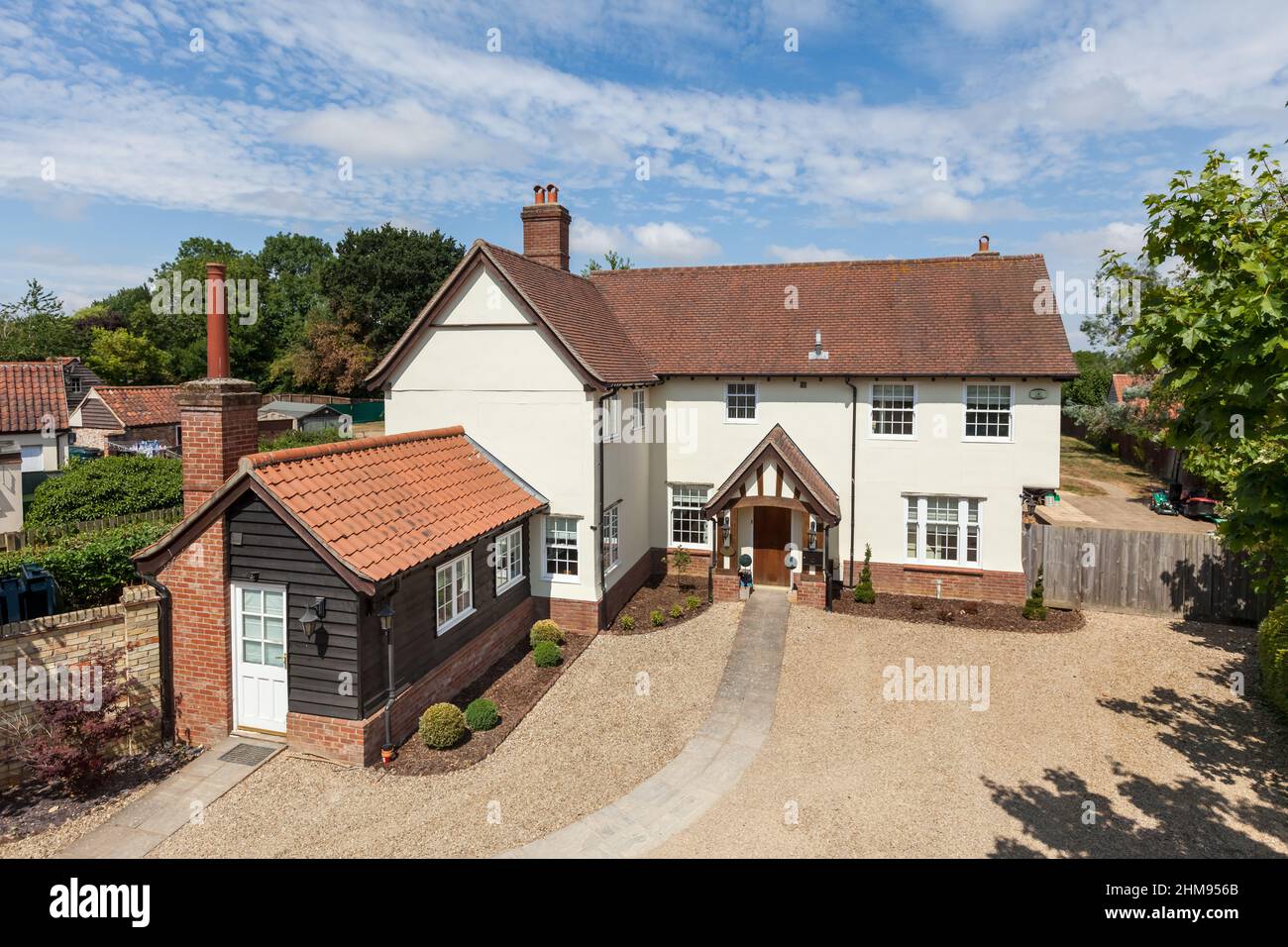Burrough Green, Suffolk July 12 2018 Slightly elevated aerial view