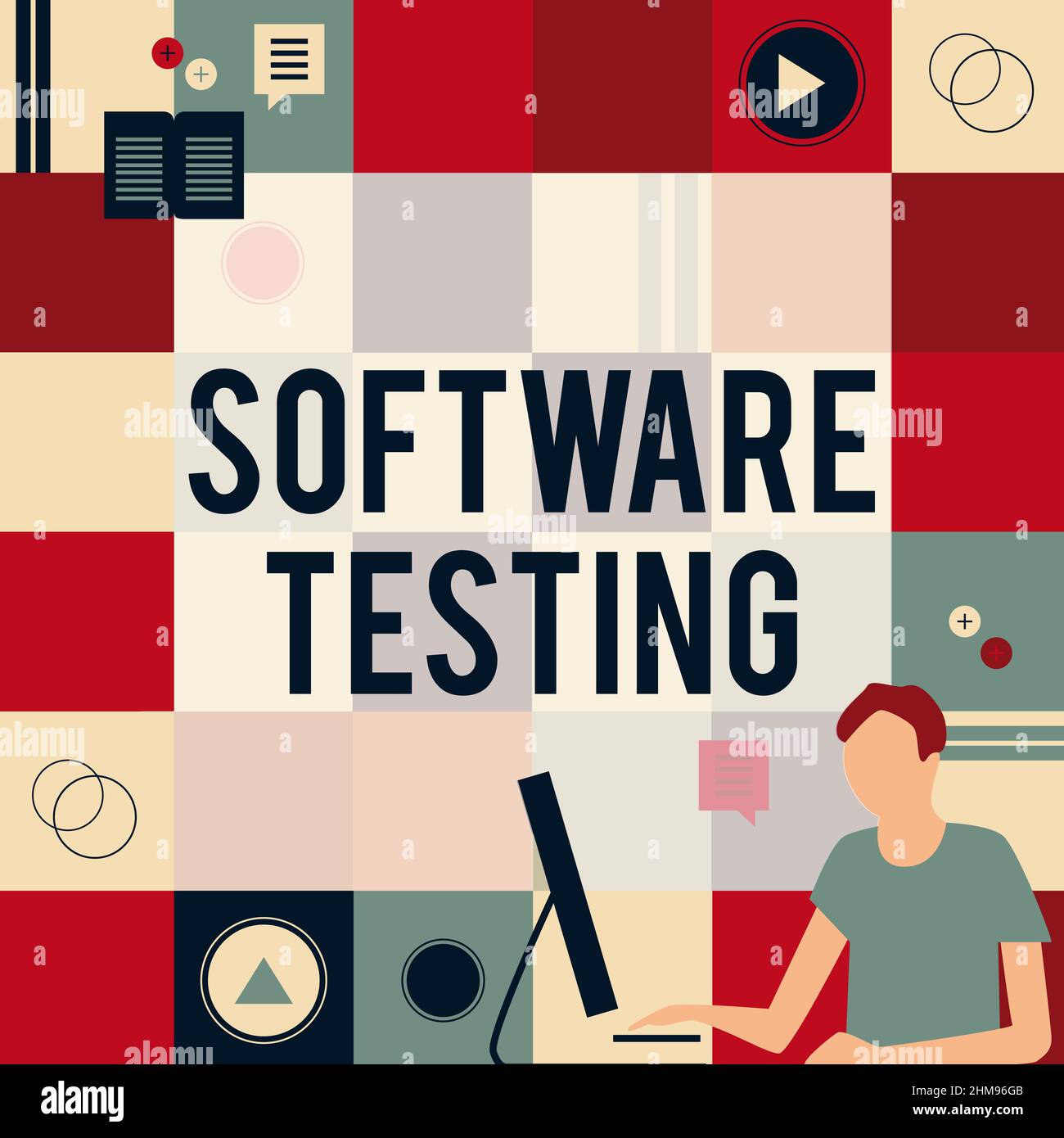 Text sign showing Software Testing. Business overview investigation ...