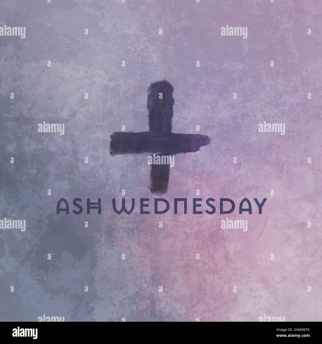 Ash Wednesday and cross made from ashes, symbolizing the start of Lent