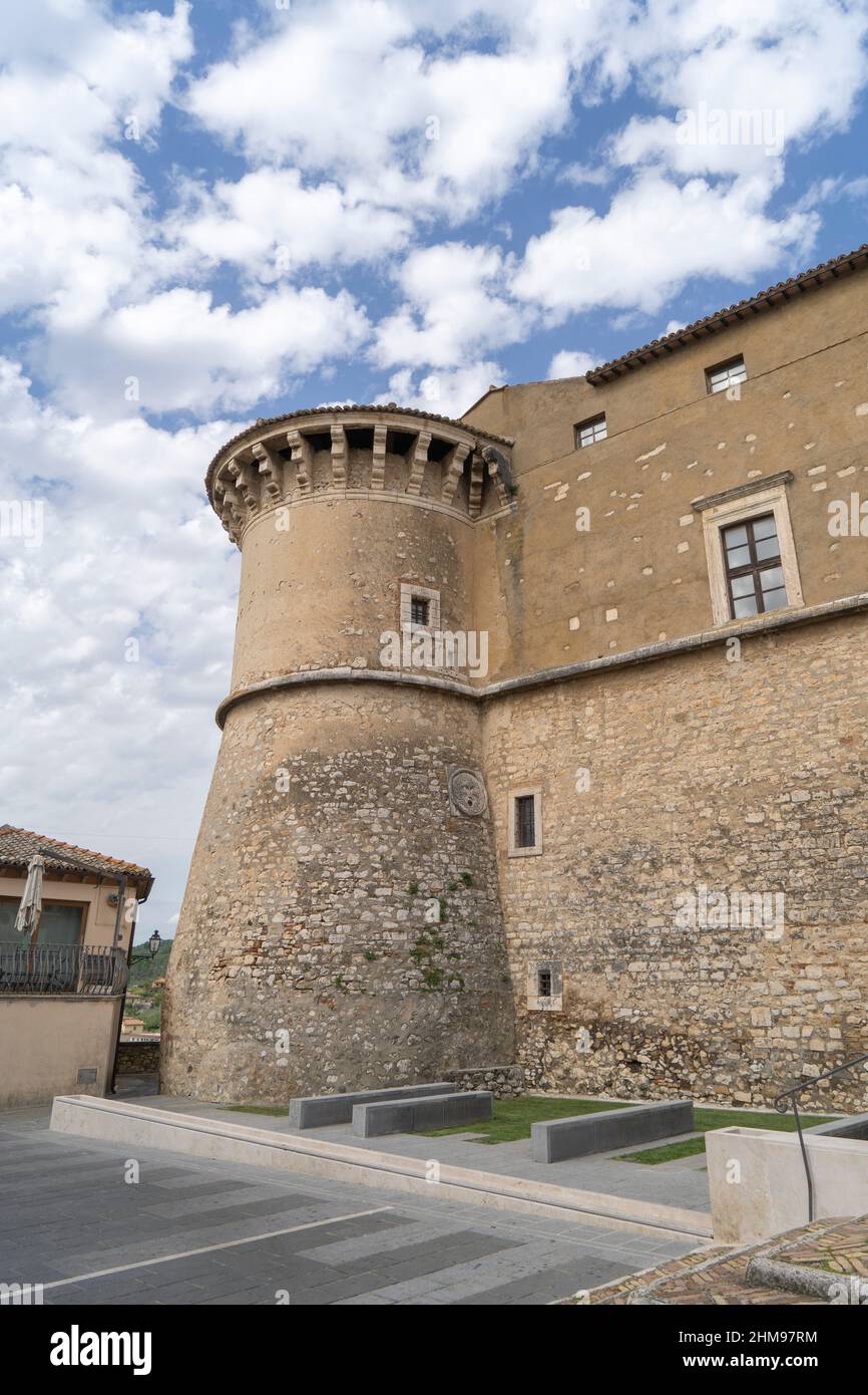Piazza Bartolomeo d’Alviano square, Medieval castle Doria Pamphili, 15th century, Alviano, Umbria, Italy, Europe Stock Photo