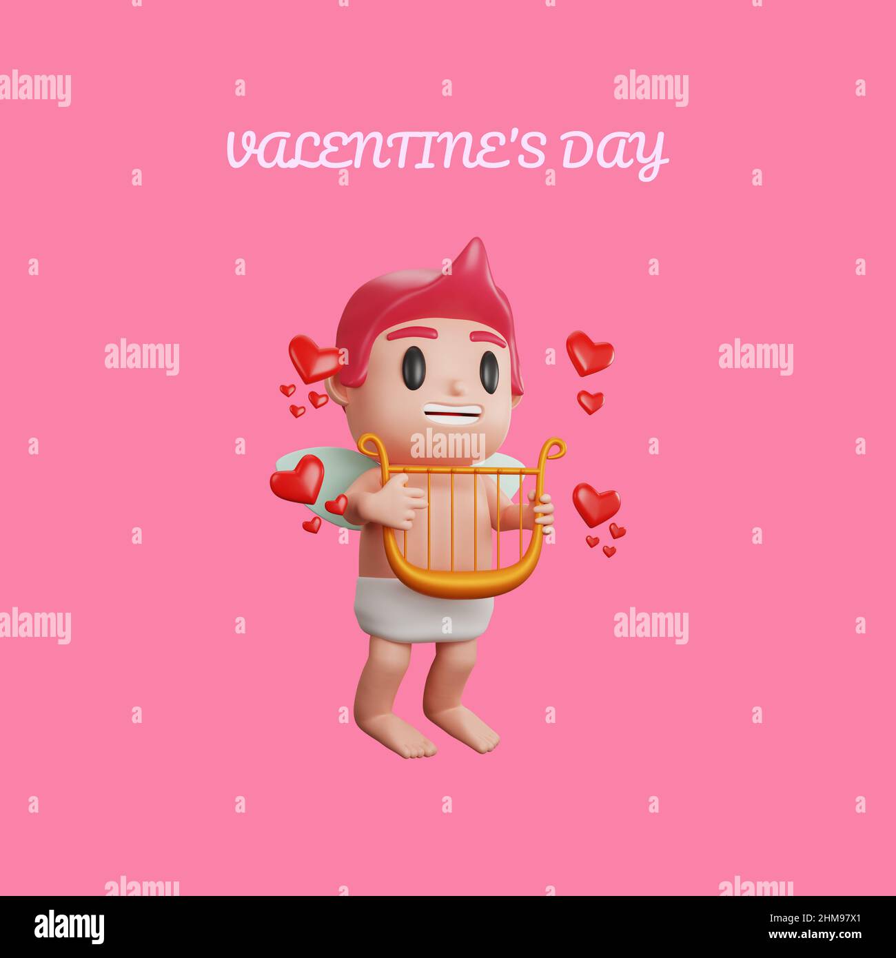 3d rendering of cupid character valentine's day concept Stock Photo