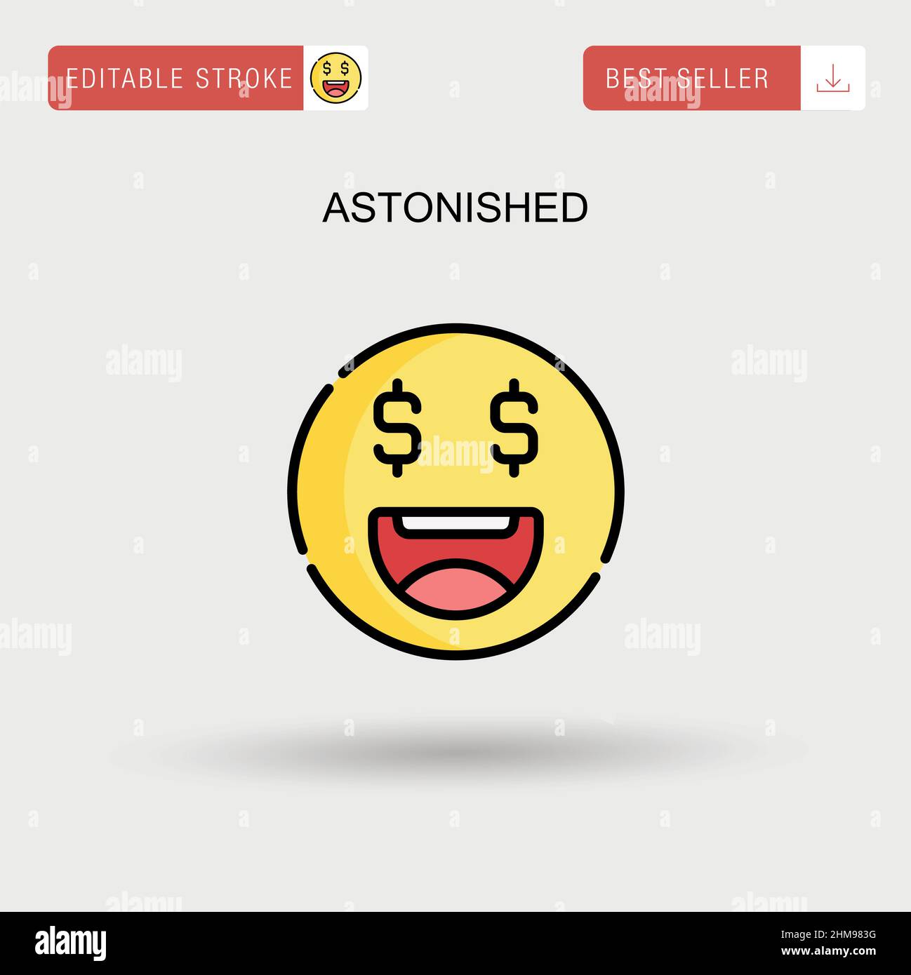 Astonished Simple vector icon. Stock Vector