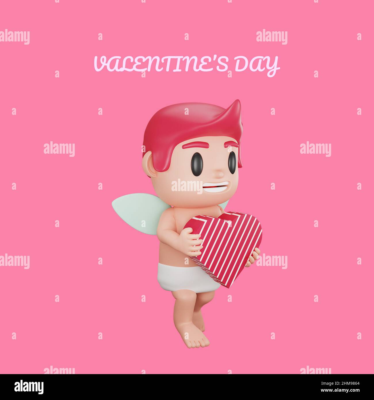3d rendering of cupid character valentine's day concept Stock Photo