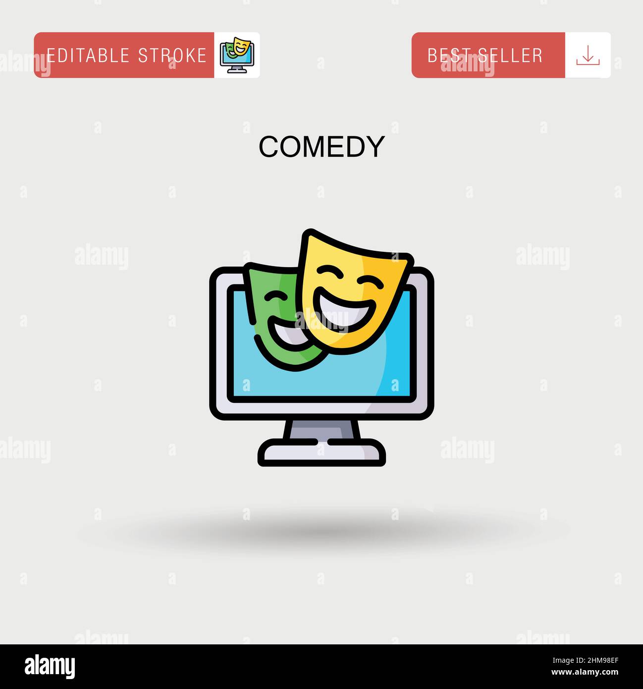 Comedy Simple vector icon. Stock Vector