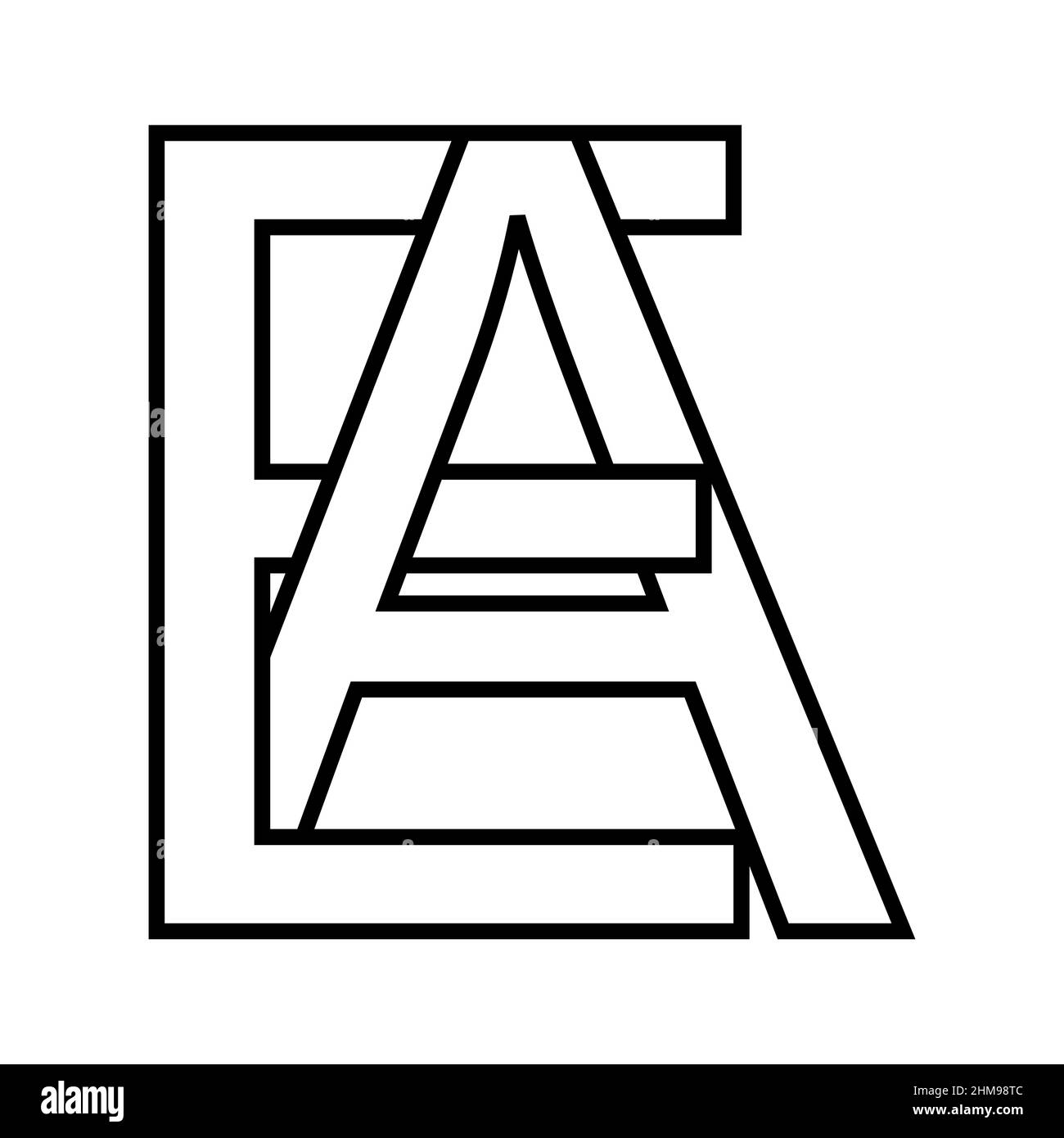 Logo sign ea ae icon nft ea interlaced letters e a Stock Vector