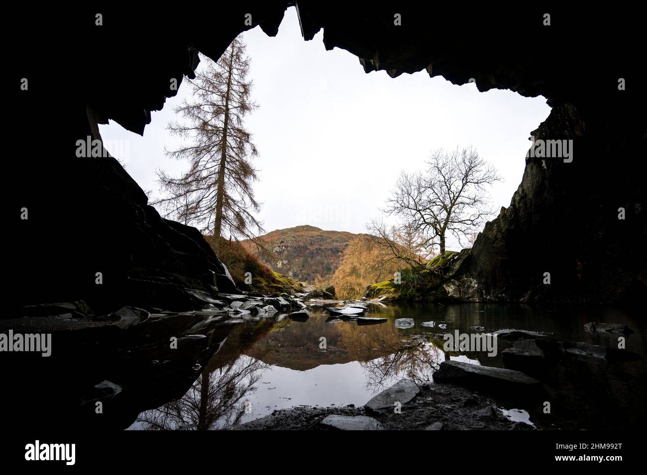 Rydel Cave in the Lake District Stock Photo