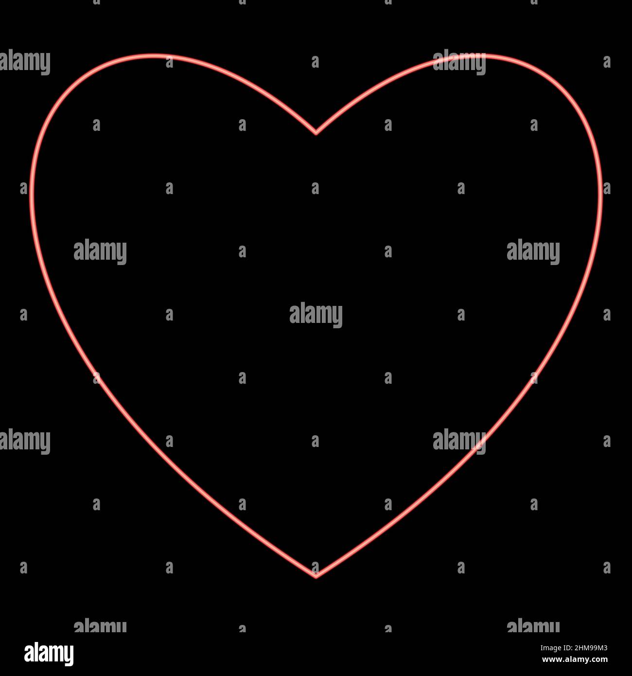 Heart neon red color icon illustration flat style simple image Stock ...