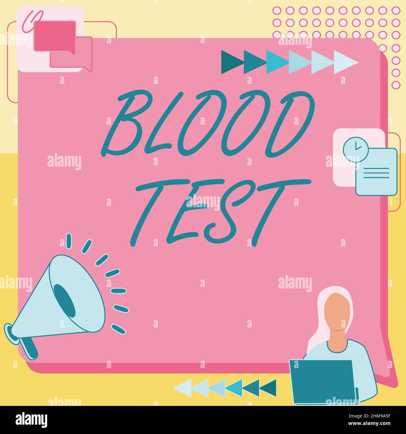 Conceptual display Blood Test. Word for Extracted blood sample from an ...