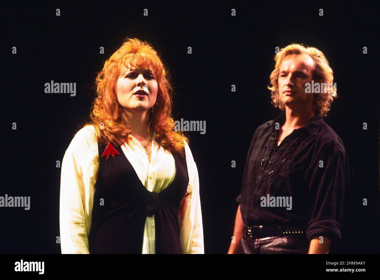 Kim Crisswell, Sean Mathias in ELEGIES FOR ANGELS, PUNKS AND RAGING QUEENS at the Criterion Theatre, London SW1  17/06/1993  a King’s Head production  written & directed by Bill Russell  music: Janet Hood  costumes: Tim Heywood Stock Photo