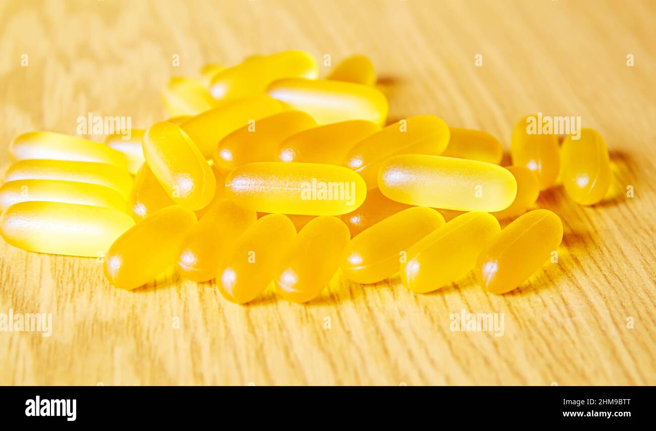 omega 3 gel capsules.healthy vitamins.selective focus.food Stock Photo Alamy