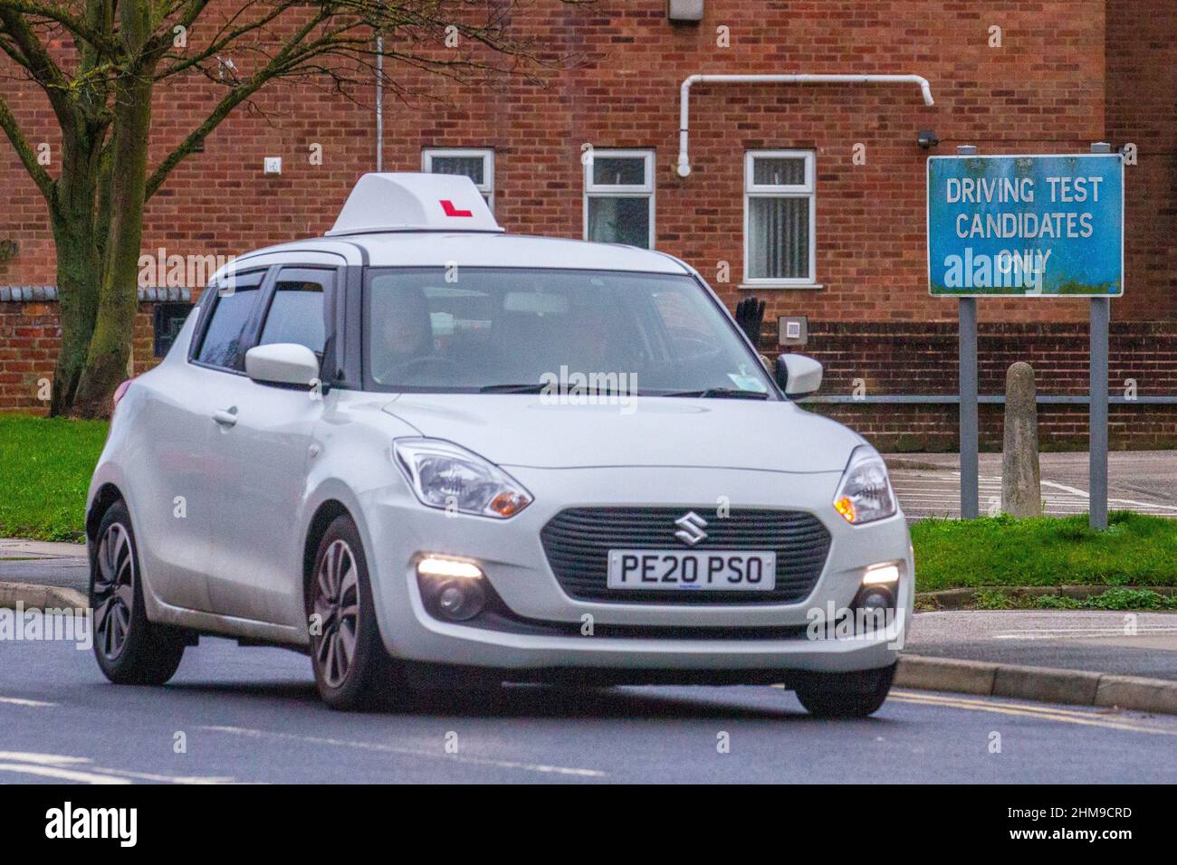 DVLA Driving Test Candidates Only sign,  car learner drivers taking their test. 2020 Suzuki Swift SZ-T DualJet SHVS 1242cc Hybrid Electric in Southport, Merseyside, UK Stock Photo