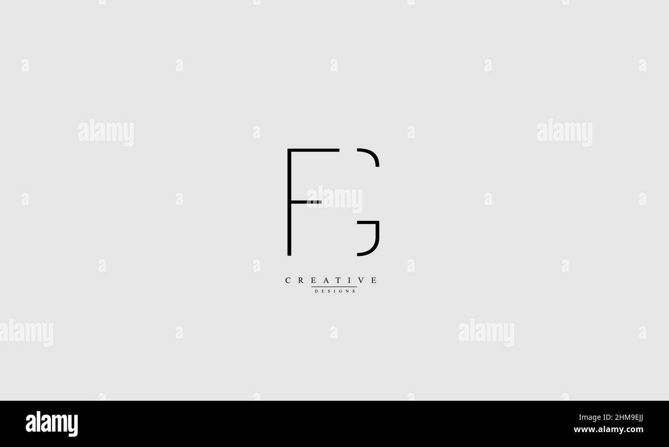 Alphabet letters Initials Monogram logo FG GF F G Stock Vector