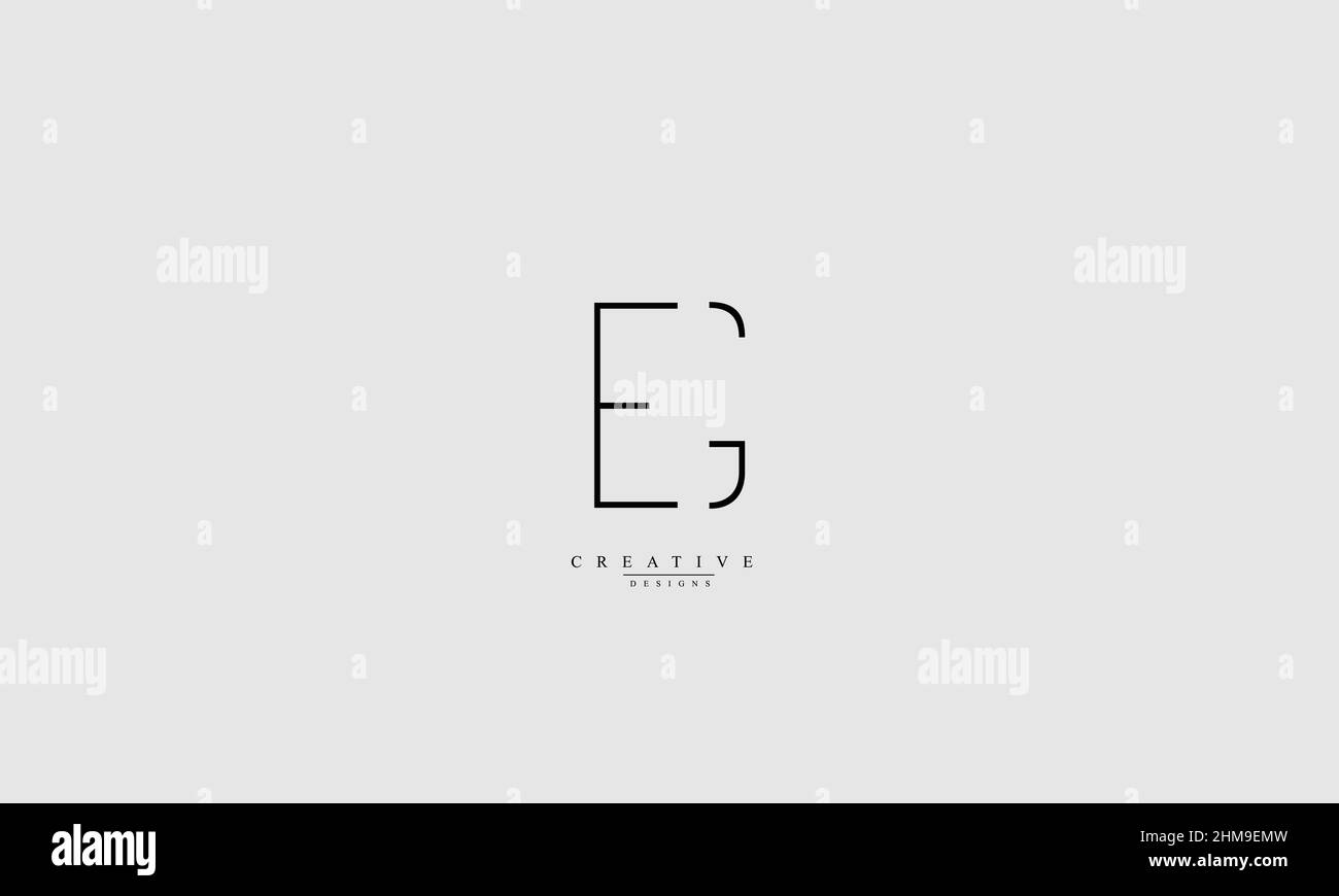 Alphabet letters Initials Monogram logo EG GE E G Stock Vector