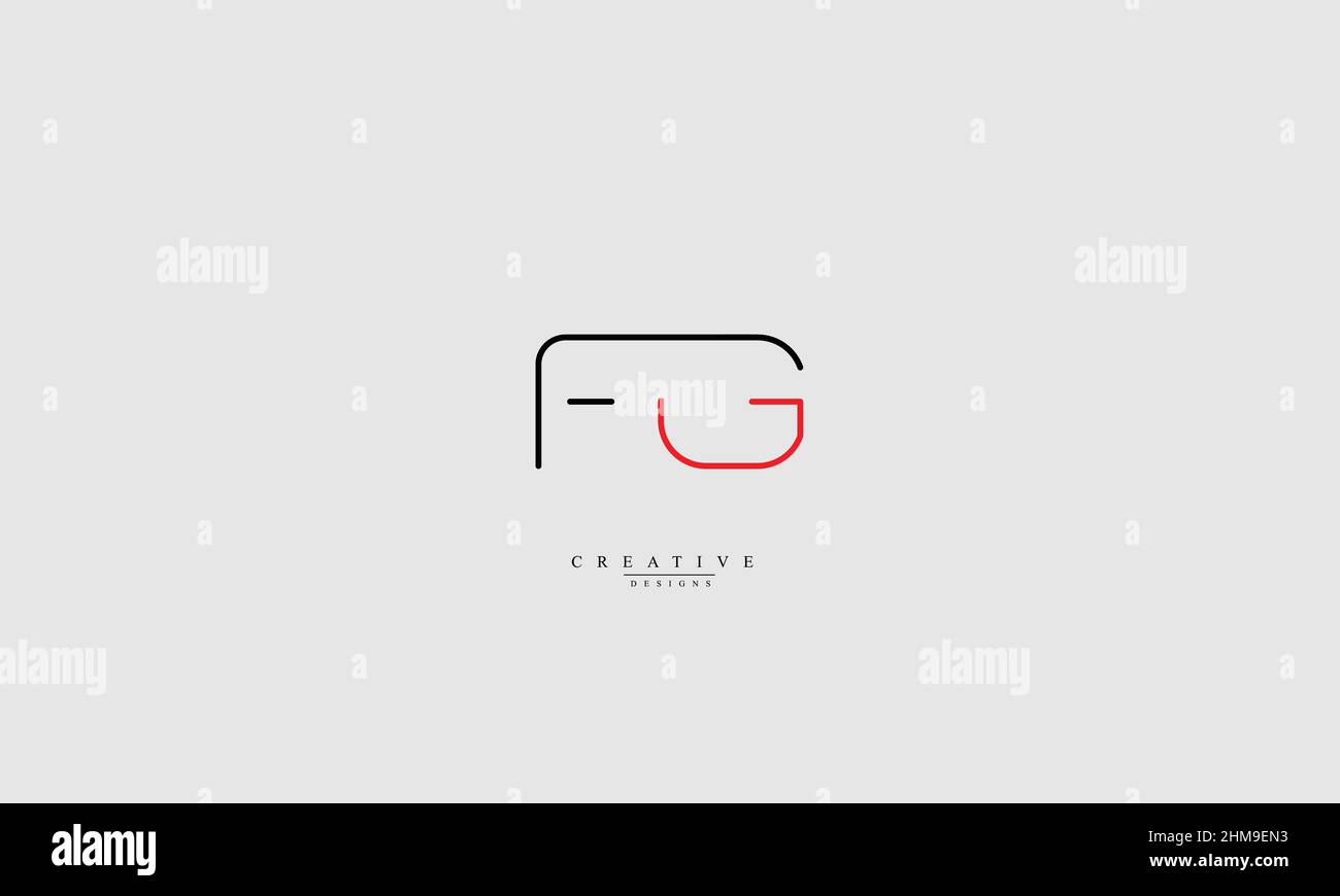 Alphabet letters Initials Monogram logo FG GF F G Stock Vector