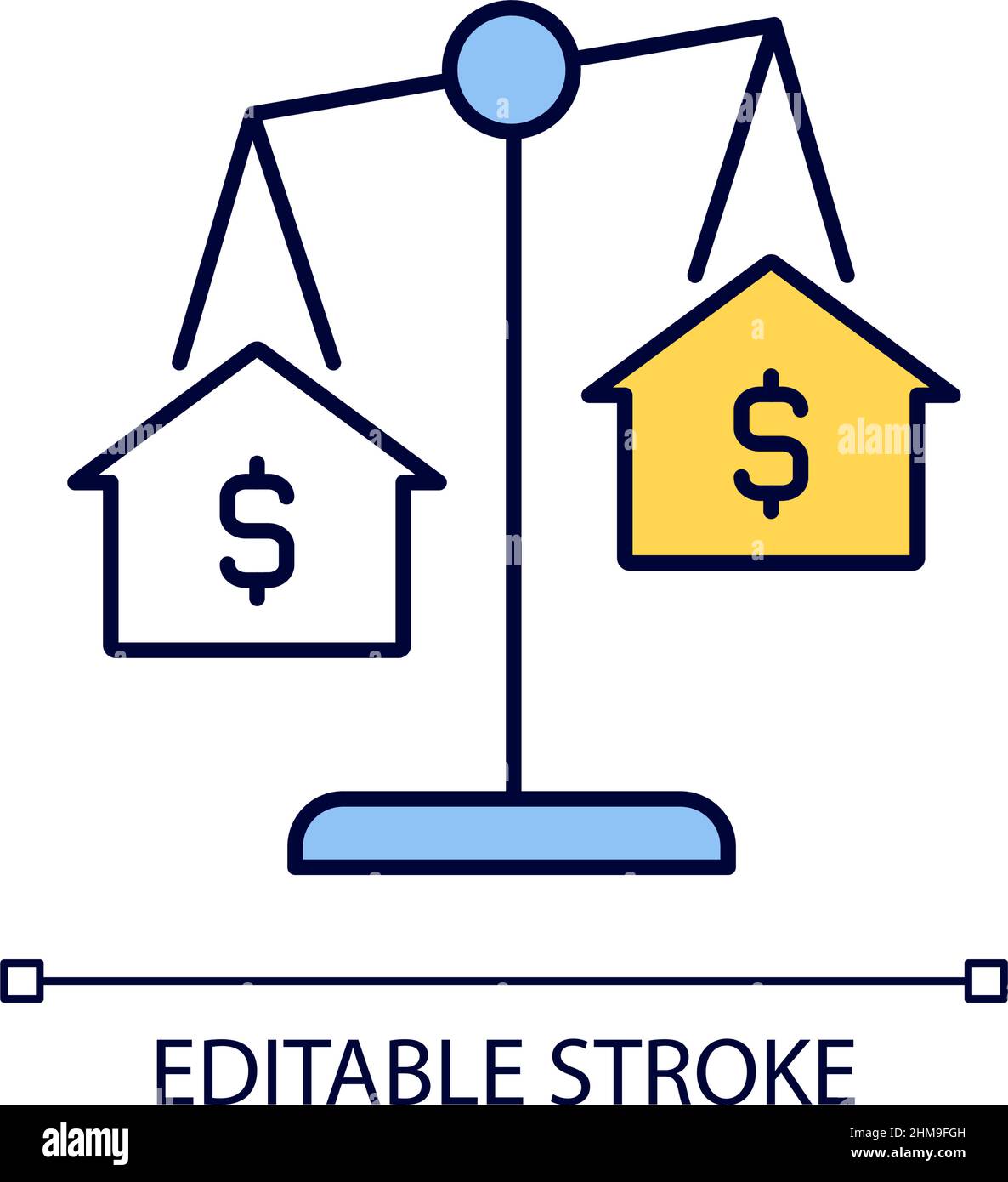 House comparables RGB color icon Stock Vector