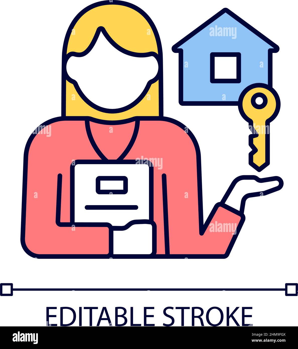 Estate agent RGB color icon Stock Vector