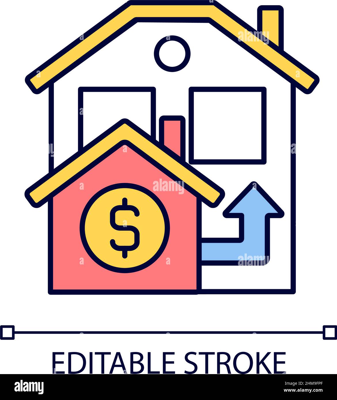 Bridge loan RGB color icon Stock Vector