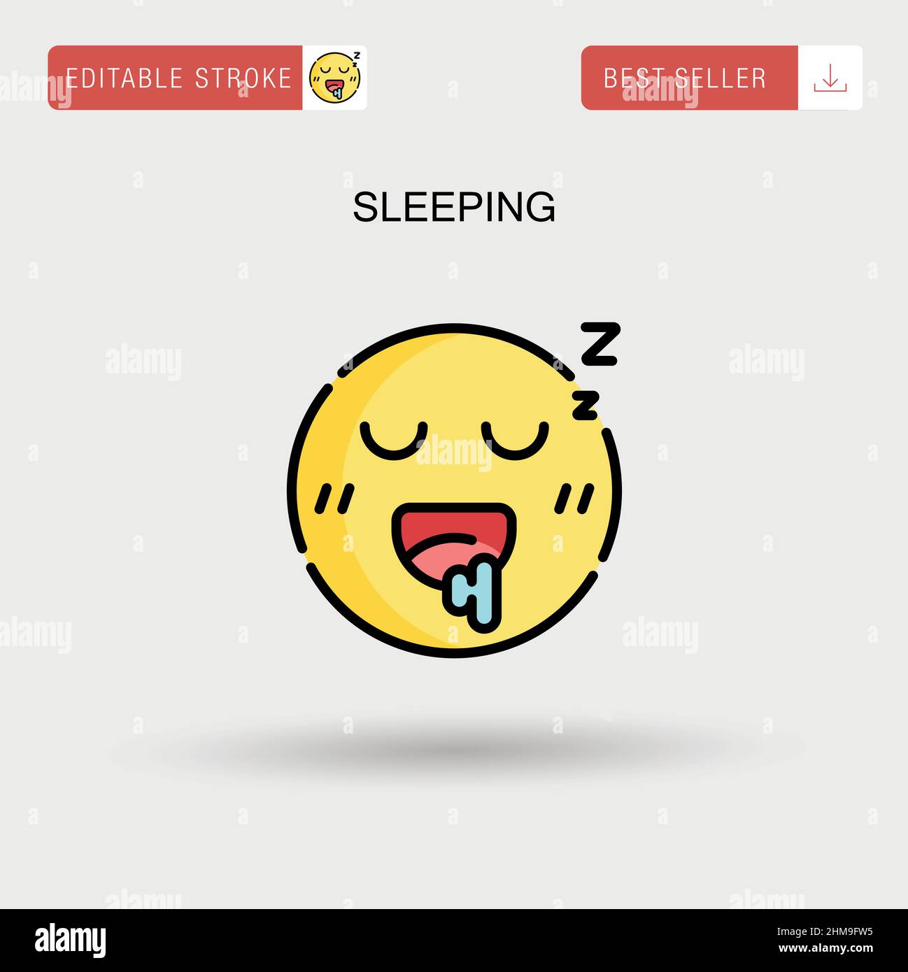 Sleeping Simple vector icon. Stock Vector