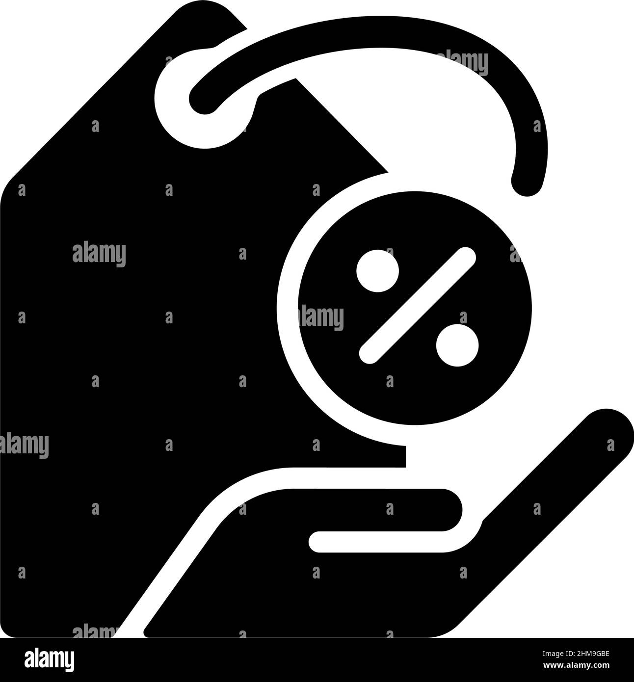 Discounts black glyph icon Stock Vector