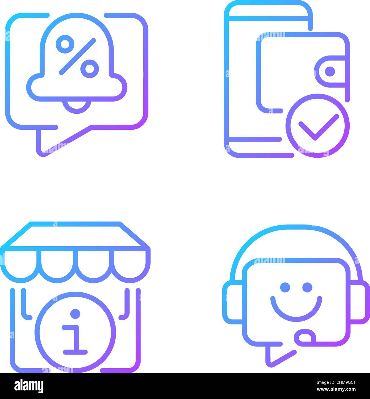 Shop website interface gradient linear vector icons set Stock Vector ...