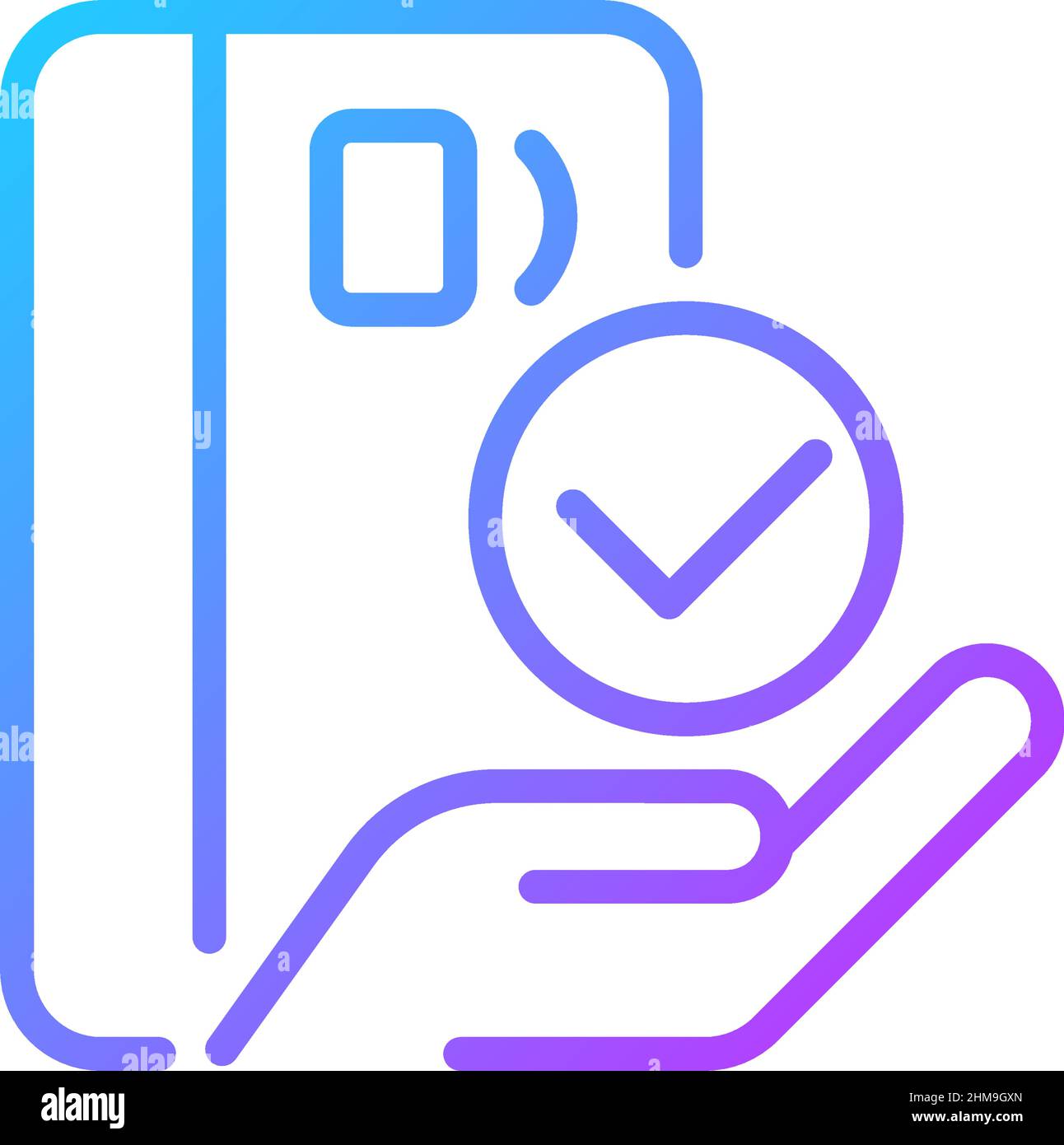 Payment with credit card gradient linear vector icon Stock Vector