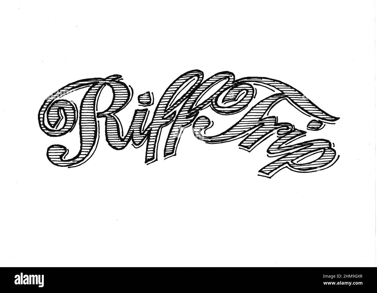 Riff Trip logo on a white background. Stock Photo