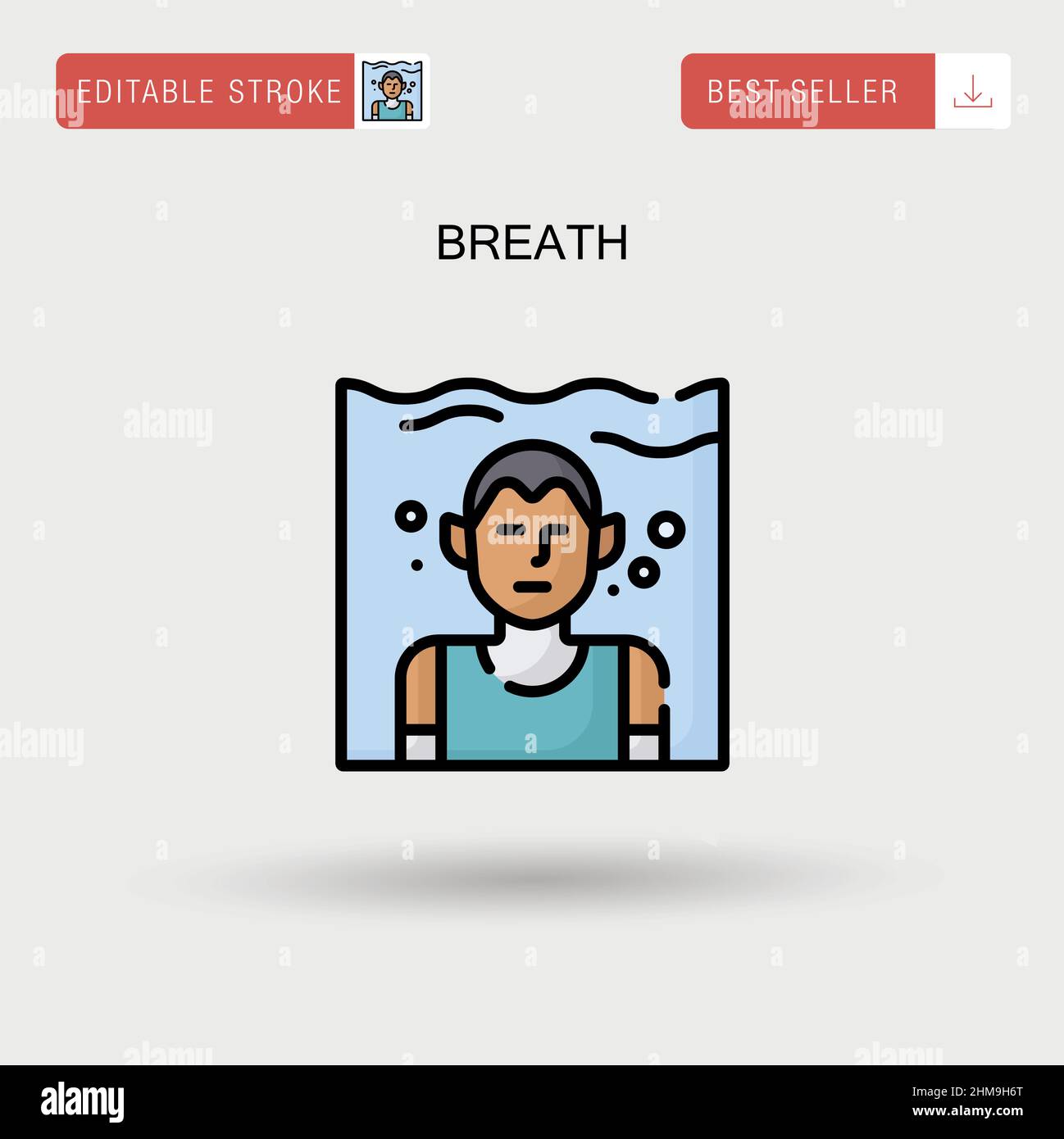 Breath Simple vector icon. Stock Vector