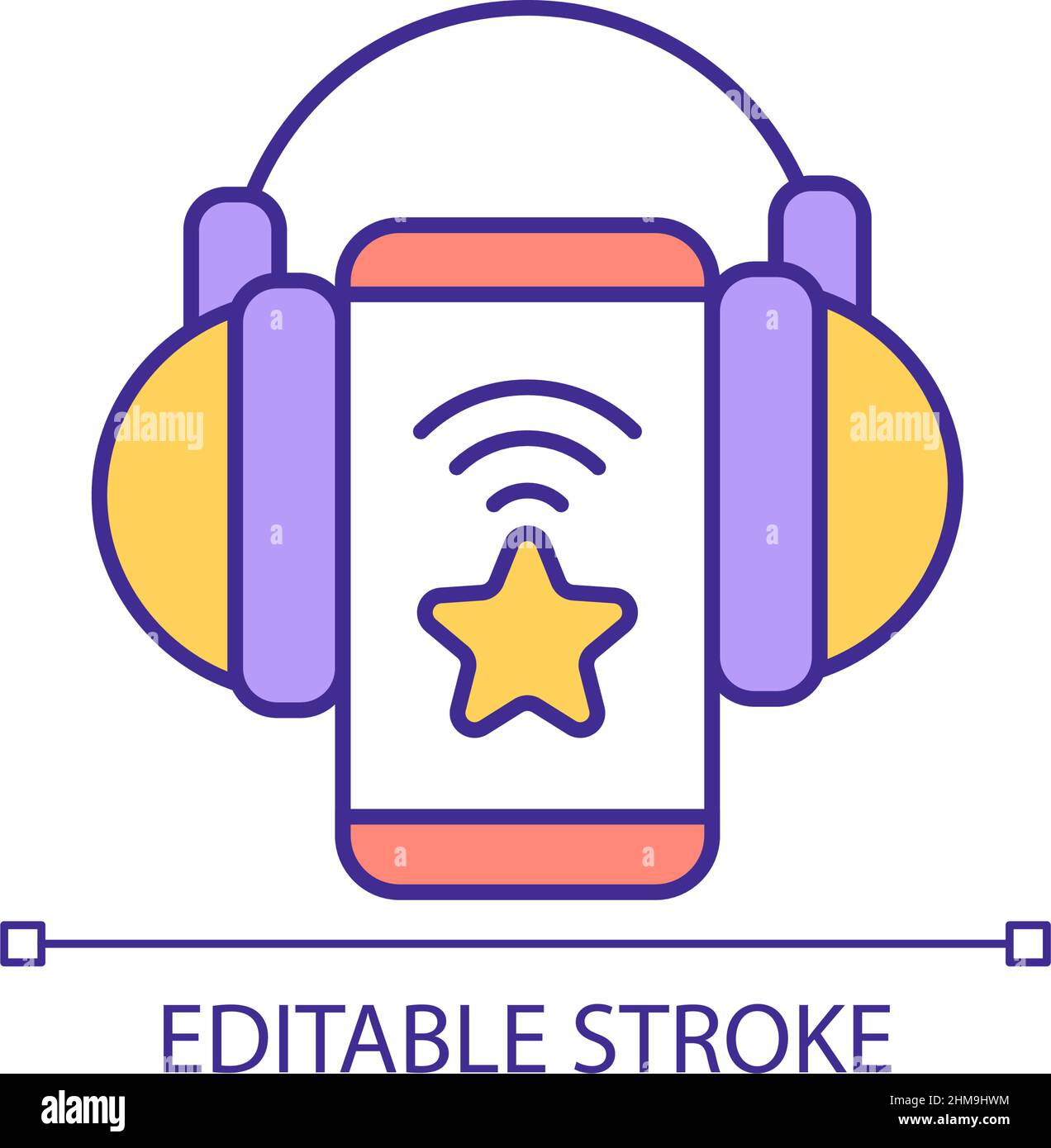 Audio content of business promotion RGB color icon Stock Vector Image ...