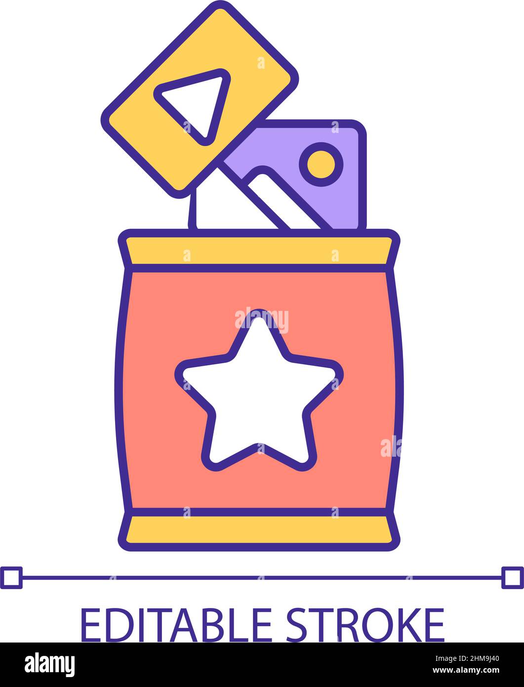 Create interesting content RGB color icon Stock Vector