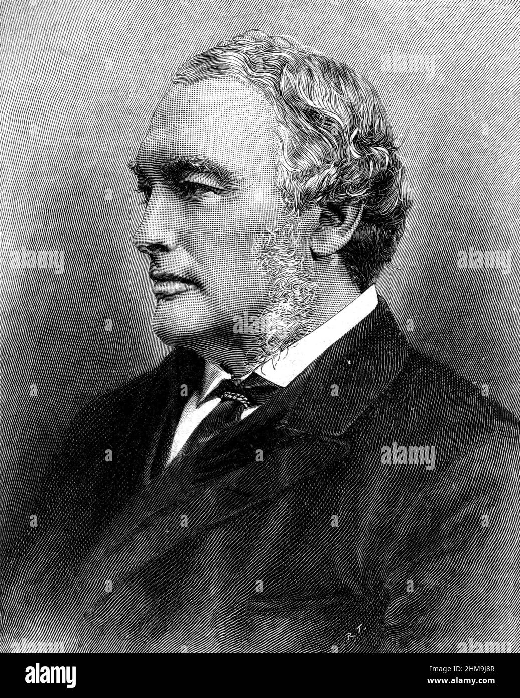 Black and White Illustration; Portrait of Henry James, Lord James of Hereford, was an Anglo-Welsh lawyer and statesman,  Attorney-General 1873-1874 Stock Photo