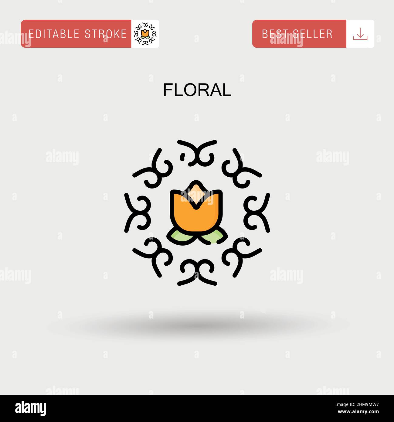Floral Simple vector icon Stock Vector Image & Art - Alamy