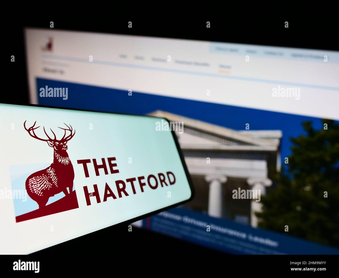 Mobile phone with logo of The Hartford Financial Services Group Inc. on