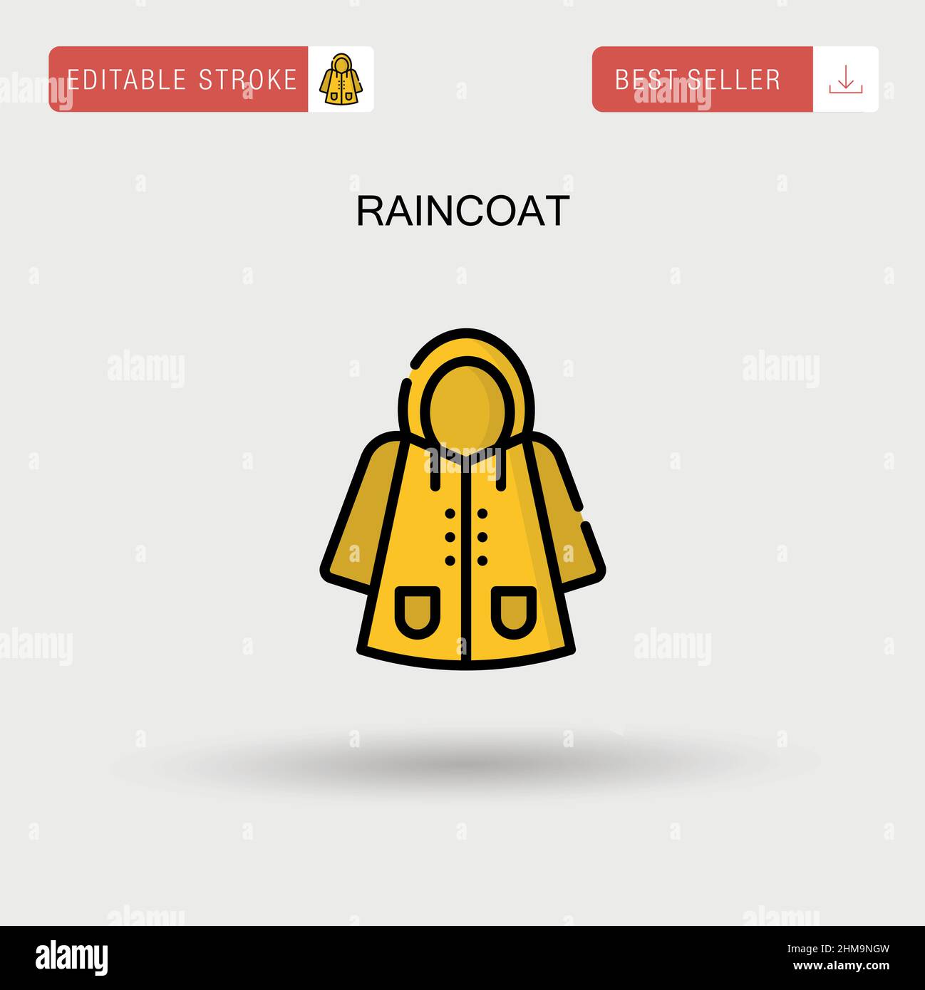 Raincoat Simple vector icon. Stock Vector