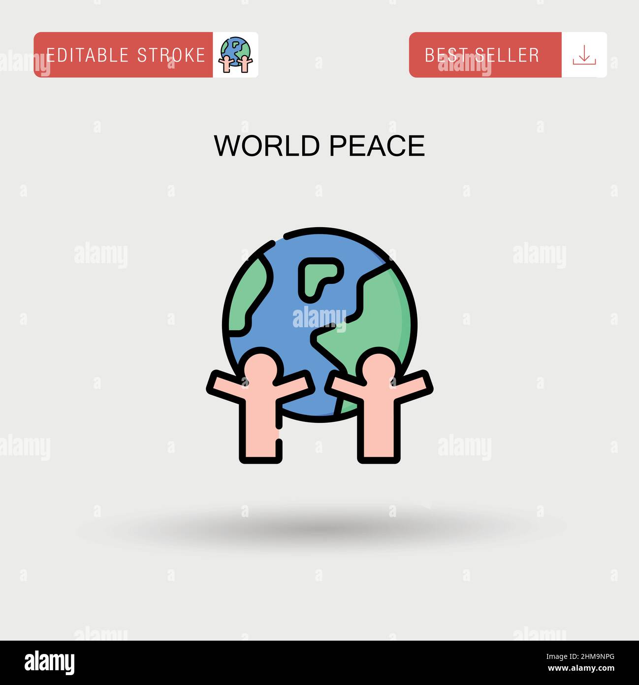 World peace Simple vector icon. Stock Vector