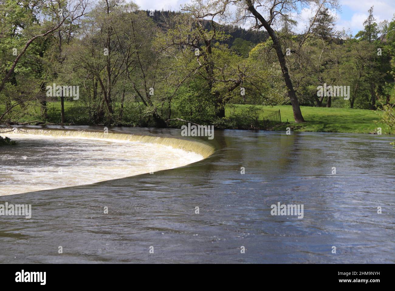 Horseshoe water falls is a weir on the river Dee near Llantysillio hall
