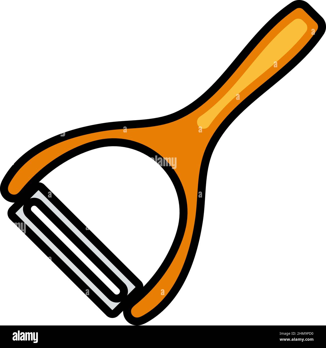 Vegetable Peeler Icon. Editable Bold Outline With Color Fill Design