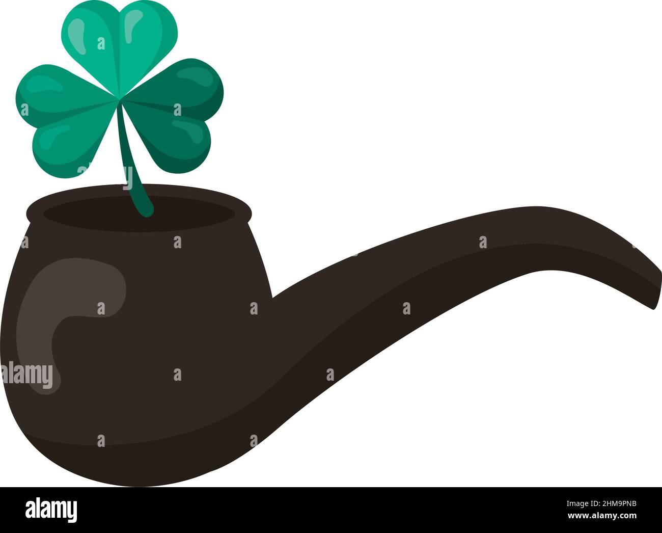 pipe with clover icon flat Stock Vector Image & Art - Alamy