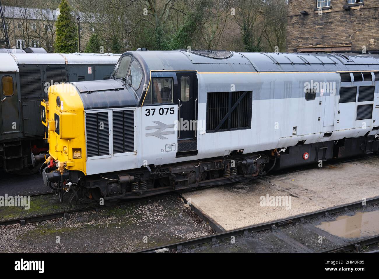 Steam engine Class 37/0, KWVR, Haworth Railway Yard and Engine shed ...