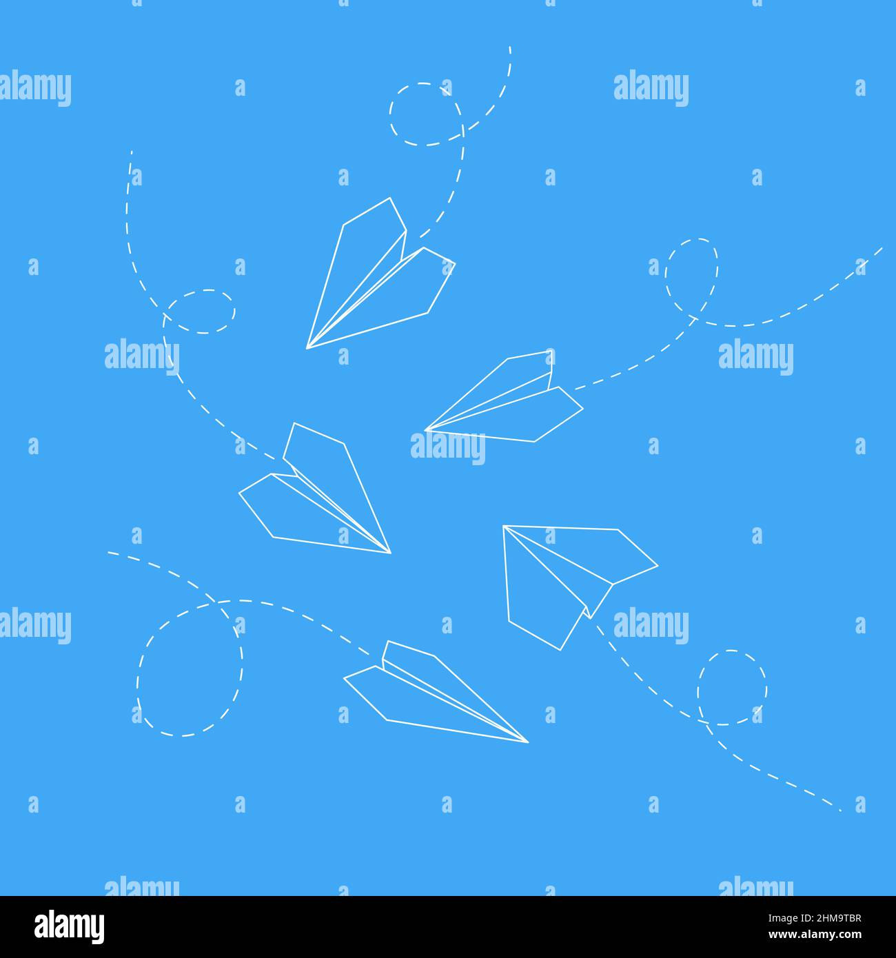 Set of vector illustrations of paper plane icons. Outline simple paper ...
