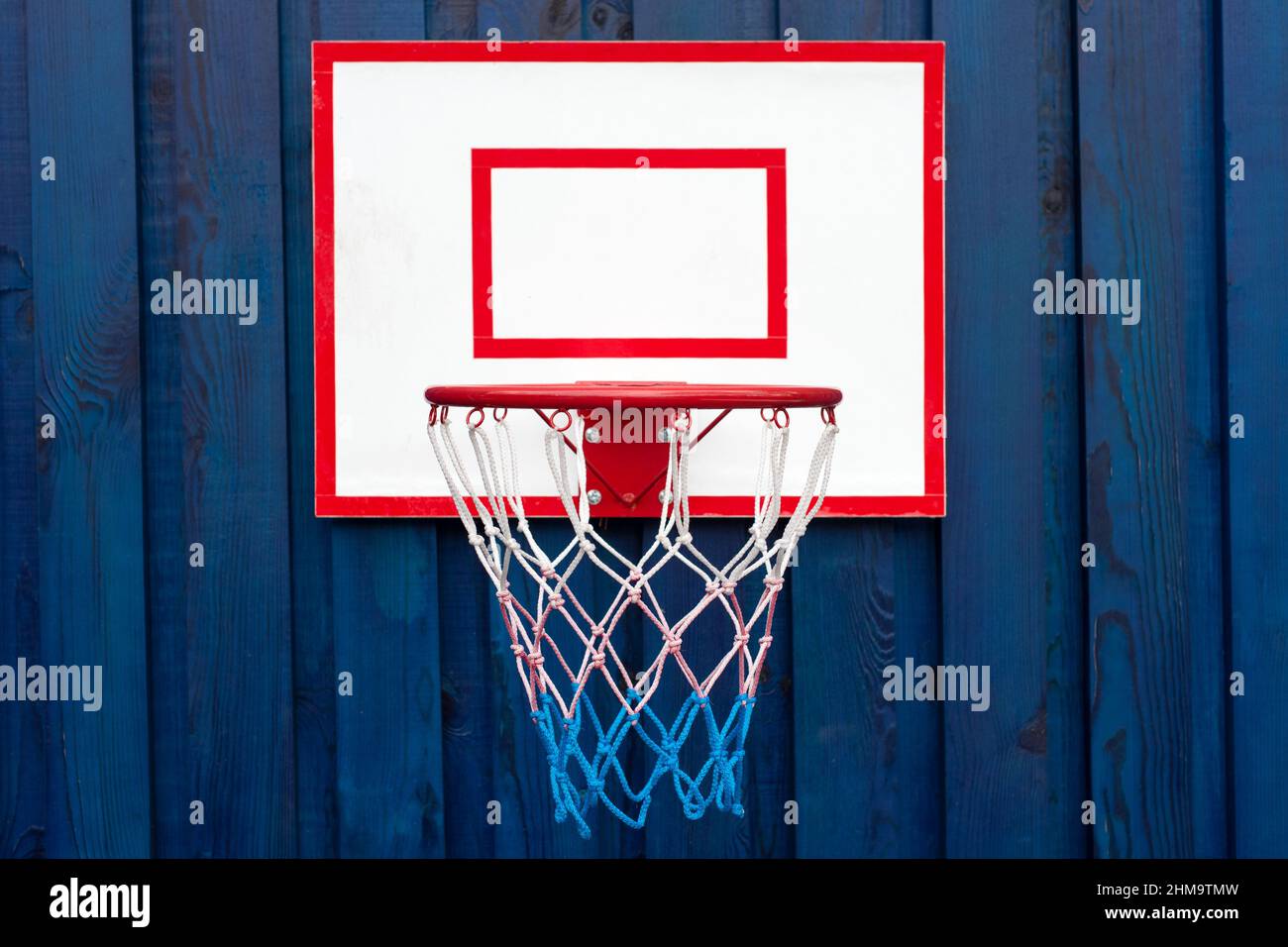 Outdoor Mini Basketball Hoop. Basketball Ring with Netball Stock Photo