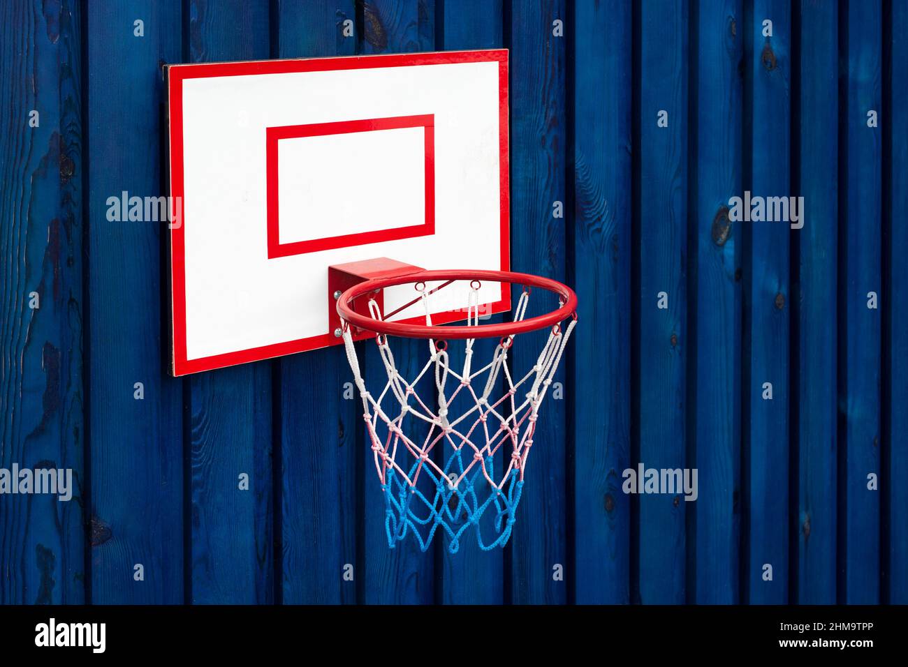 Outdoor Mini Basketball Hoop. Basketball Ring with Netball Stock Photo