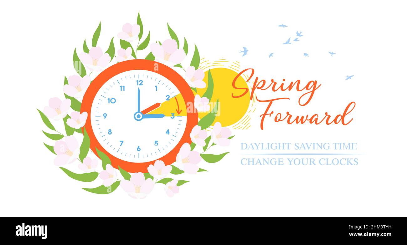 Time Change in Europe in March from Winter Time to Summer Time on a  isolated white background as vector Stock Vector Image & Art - Alamy